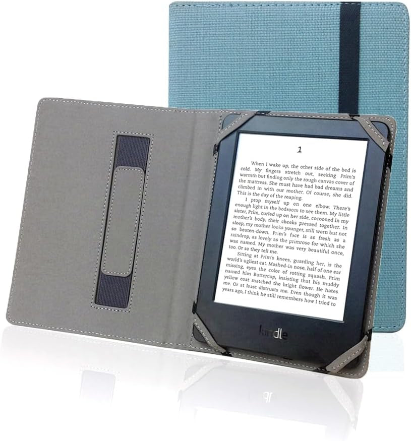 Natural Linen Case Cover for 6" Ebook Reader Universal Hemp Case Cover for Sony/Kobo/Tolino/Pocketbook 6Inch Ebook Reader (Aegean Blue)